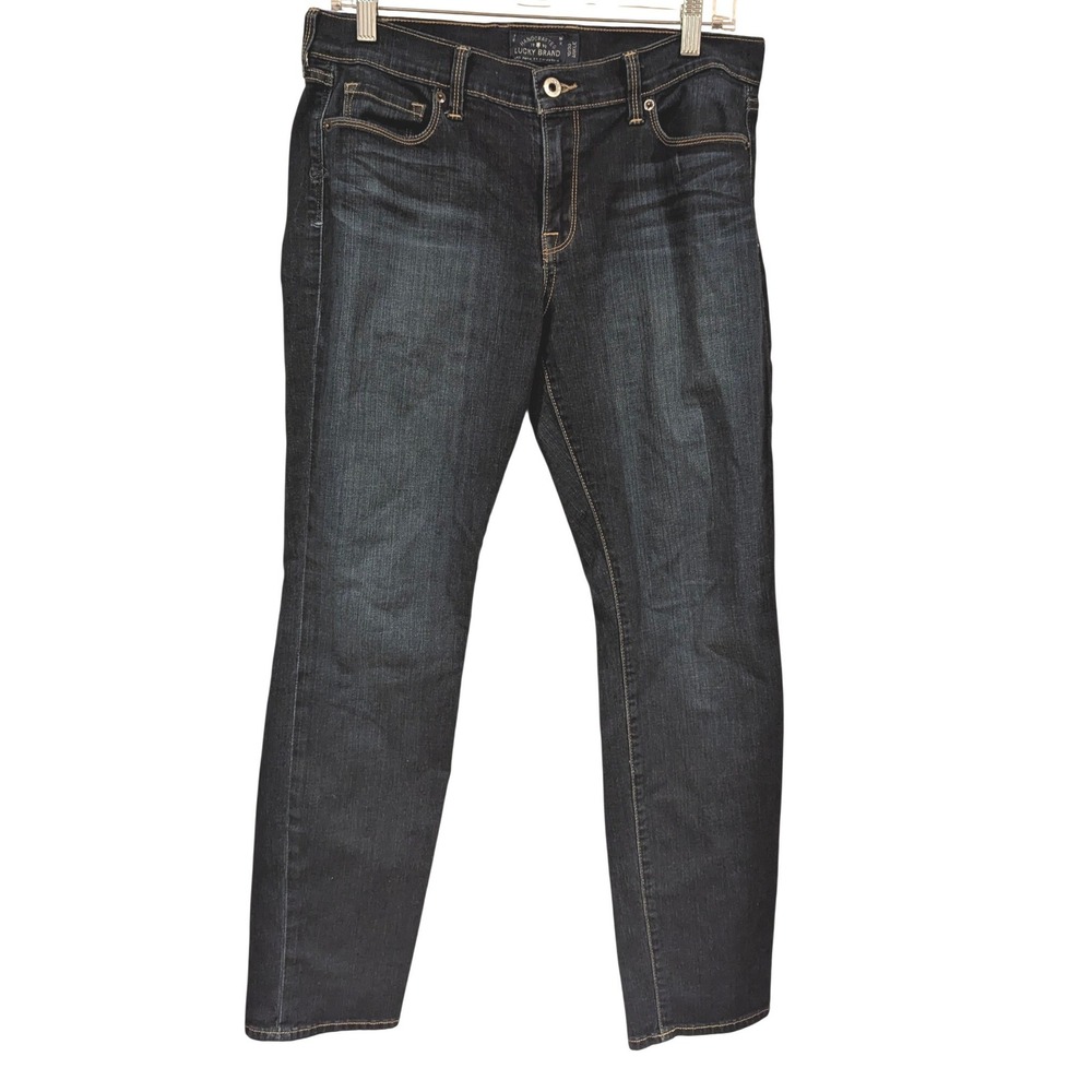 Lucky Brand Sofia Skinny Jeans 10/30 Dark Wash Blue Ankle Denim Boho Classic
